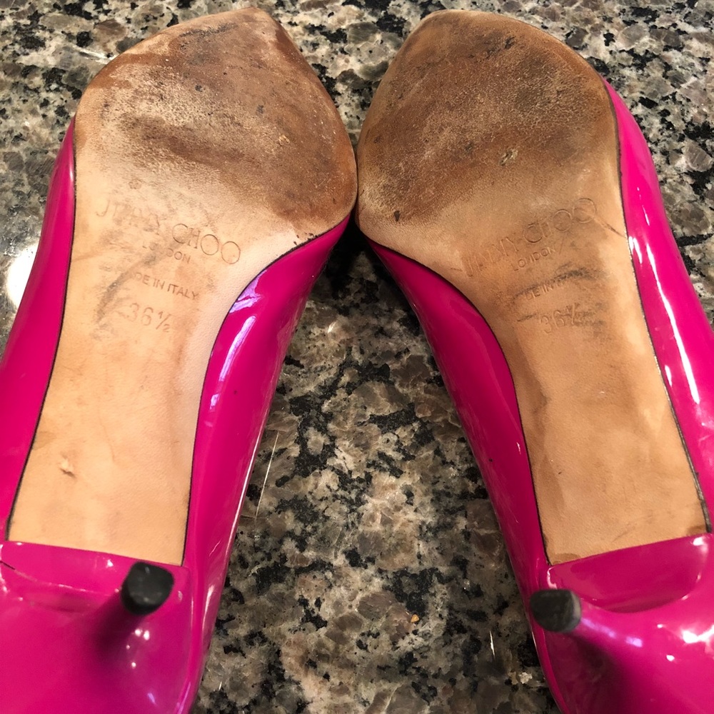Women's Pink Jimmy Choo Shoes - Heels Sz.36.5 - Picture 6 of 8